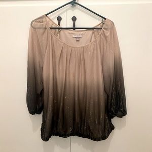 Roz & Ali dressy ombré top with glitter